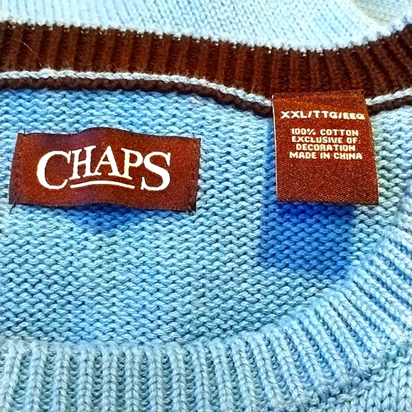 Men's Chaps Light Blue Pullover Crew Neck Sweater Size XXL - Picture 8 of 8